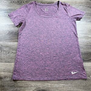 NIKE Top Womens M Pink Heather Dry Legend Scoop Neck Training Dri-fit Activewear